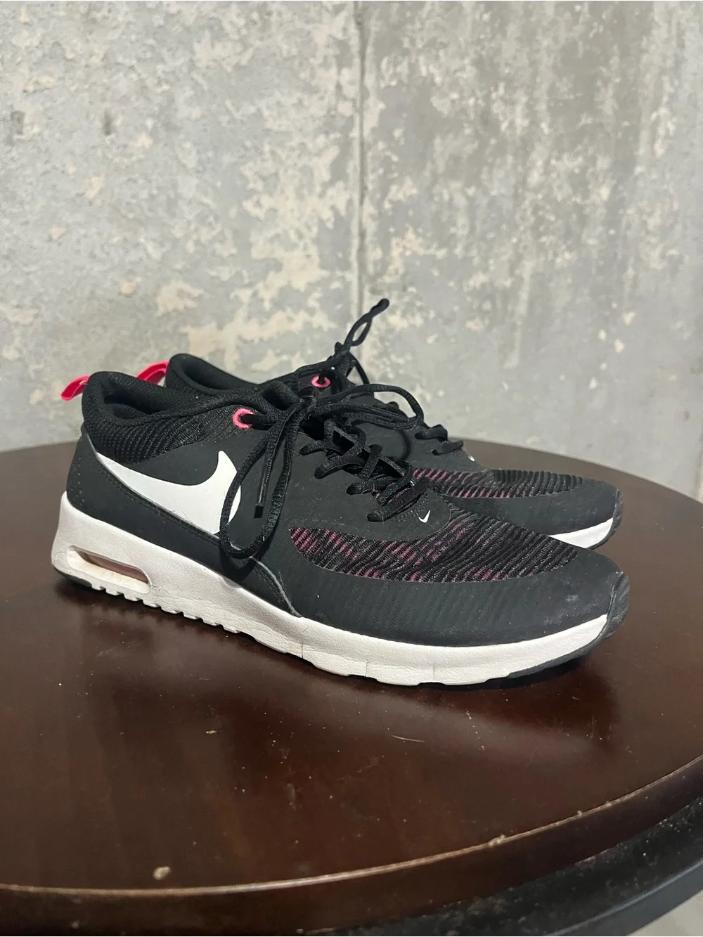 Nike Black Sneakers with Pink Accents - Air Max Thea